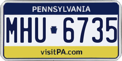 PA license plate MHU6735