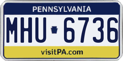 PA license plate MHU6736