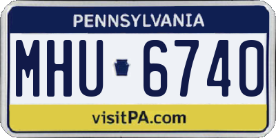 PA license plate MHU6740