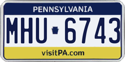 PA license plate MHU6743