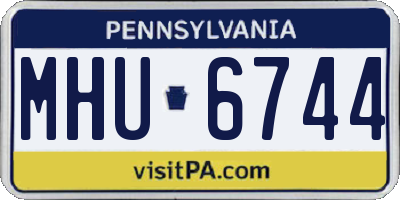 PA license plate MHU6744