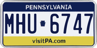 PA license plate MHU6747