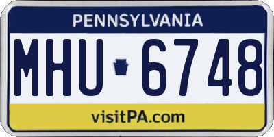 PA license plate MHU6748