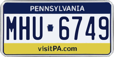 PA license plate MHU6749