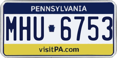 PA license plate MHU6753