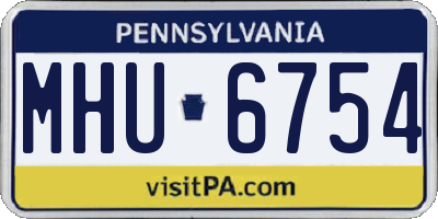 PA license plate MHU6754