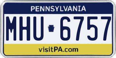 PA license plate MHU6757