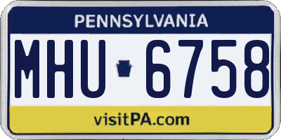 PA license plate MHU6758