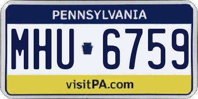 PA license plate MHU6759