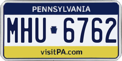 PA license plate MHU6762