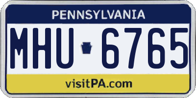 PA license plate MHU6765