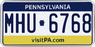 PA license plate MHU6768