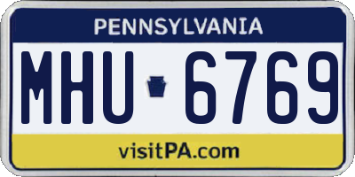 PA license plate MHU6769