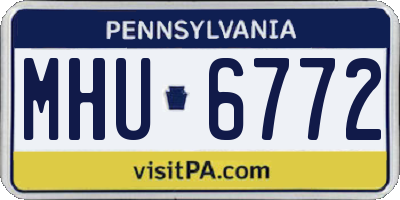 PA license plate MHU6772