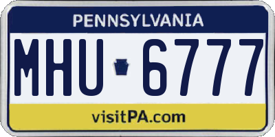 PA license plate MHU6777