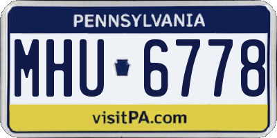 PA license plate MHU6778