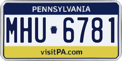 PA license plate MHU6781