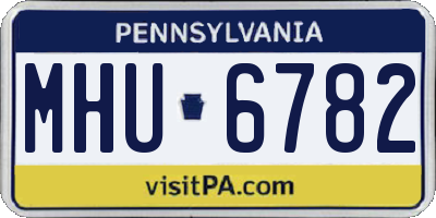 PA license plate MHU6782