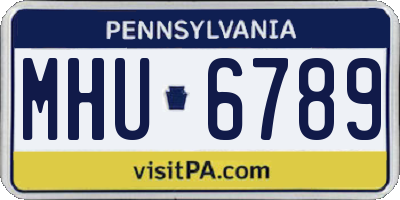 PA license plate MHU6789