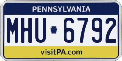 PA license plate MHU6792