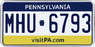 PA license plate MHU6793