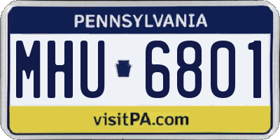 PA license plate MHU6801