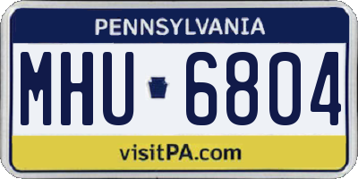 PA license plate MHU6804