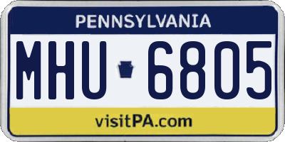 PA license plate MHU6805