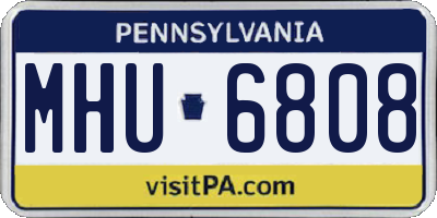 PA license plate MHU6808