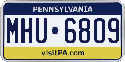 PA license plate MHU6809