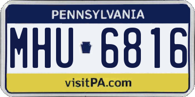 PA license plate MHU6816