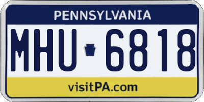 PA license plate MHU6818