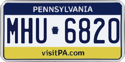 PA license plate MHU6820