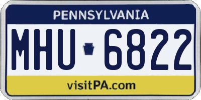 PA license plate MHU6822