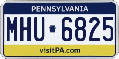 PA license plate MHU6825