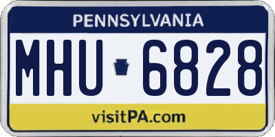 PA license plate MHU6828