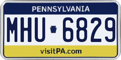 PA license plate MHU6829