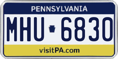 PA license plate MHU6830