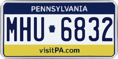 PA license plate MHU6832