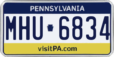 PA license plate MHU6834