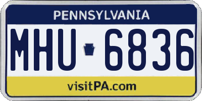 PA license plate MHU6836