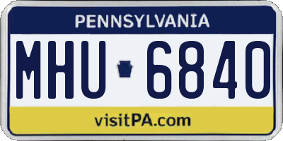 PA license plate MHU6840