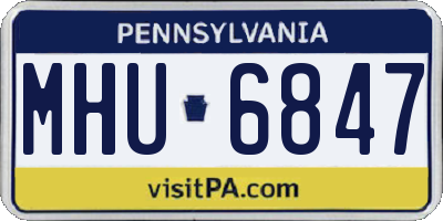 PA license plate MHU6847