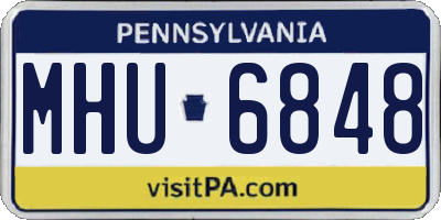 PA license plate MHU6848