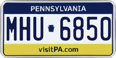 PA license plate MHU6850