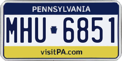 PA license plate MHU6851