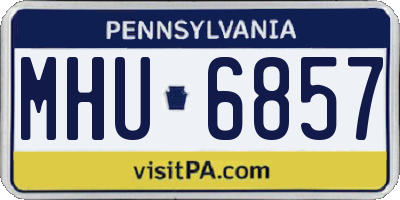 PA license plate MHU6857