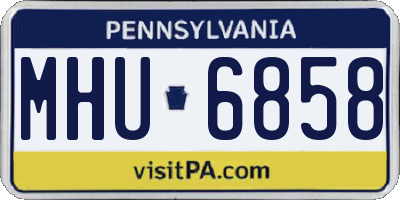 PA license plate MHU6858