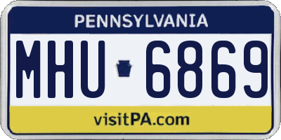 PA license plate MHU6869