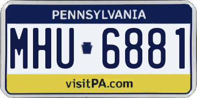 PA license plate MHU6881